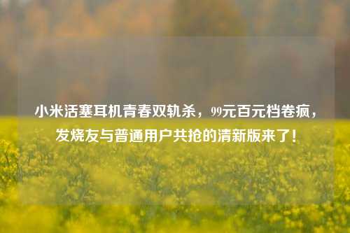 小米活塞耳机青春双轨杀,99元百元档卷疯,发烧友与普通用户共抢的清新版来了!