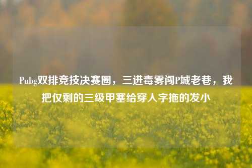 Pubg双排竞技决赛圈，三进毒雾闯P城老巷，我把仅剩的三级甲塞给穿人字拖的发小