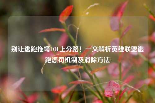 别让逃跑拖垮LOL上分路!一文解析英雄联盟逃跑惩罚机制及消除方法