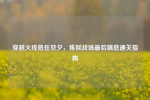 穿越火线危在旦夕，炼狱战场最后喘息通关指南