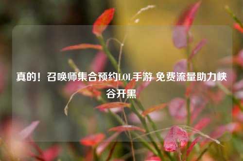 真的!召唤师集合预约LOL手游 免费流量助力峡谷开黑