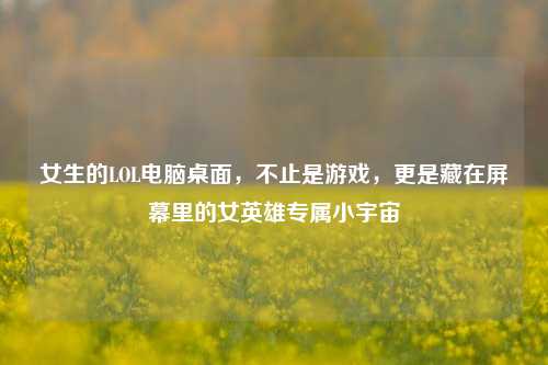 女生的LOL电脑桌面,不止是游戏,更是藏在屏幕里的女英雄专属小宇宙