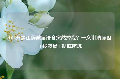 LOL开黑正嗨微信语音突然掉线？一文讲清原因+秒救场+彻底防坑