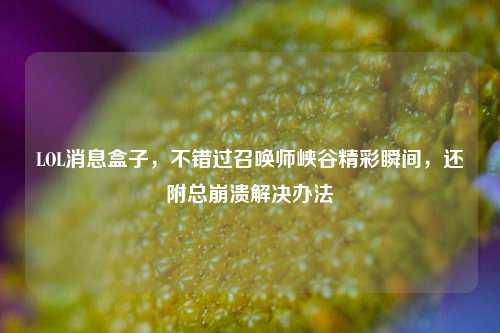 LOL消息盒子,不错过召唤师峡谷精彩瞬间,还附总崩溃解决办法