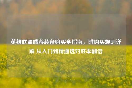 英雄联盟端游装备购买全指南,附购买规则详解 从入门到精通选对胜率翻倍