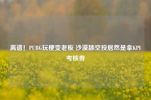 离谱！PUBG玩梗变老板 沙漠舔空投居然是拿KPI考核券