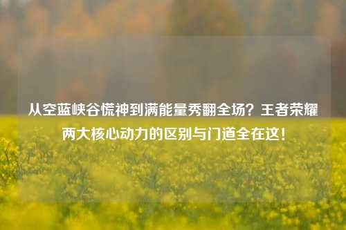 从空蓝峡谷慌神到满能量秀翻全场?王者荣耀两大核心动力的区别与门道全在这!