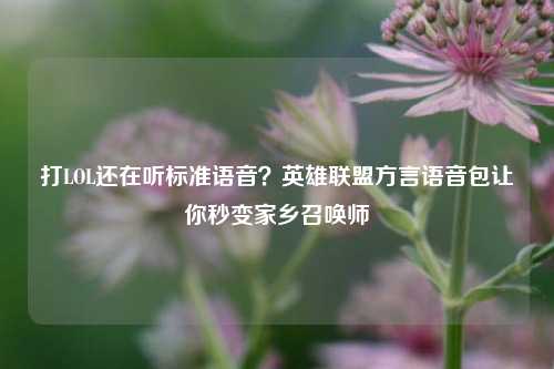 打LOL还在听标准语音？英雄联盟方言语音包让你秒变家乡召唤师