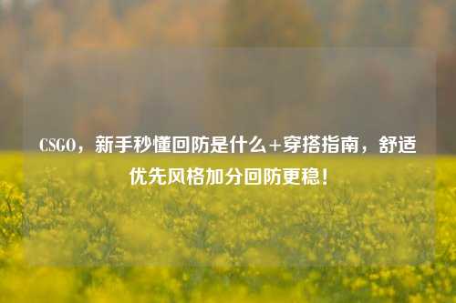 CSGO,新手秒懂回防是什么+穿搭指南,舒适优先风格加分回防更稳!