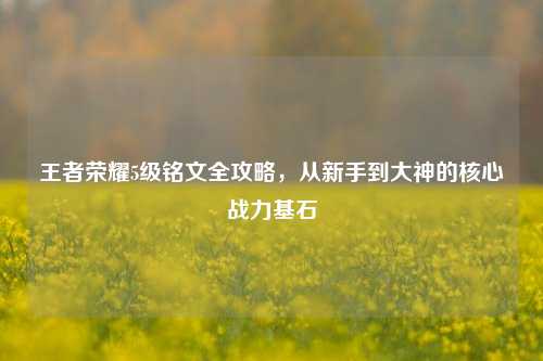 王者荣耀5级铭文全攻略,从新手到大神的核心战力基石