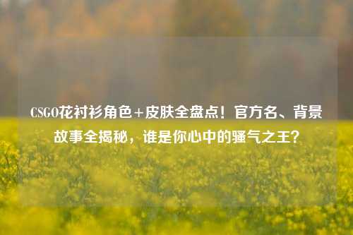 CSGO花衬衫角色+皮肤全盘点！官方名、背景故事全揭秘，谁是你心中的骚气之王？