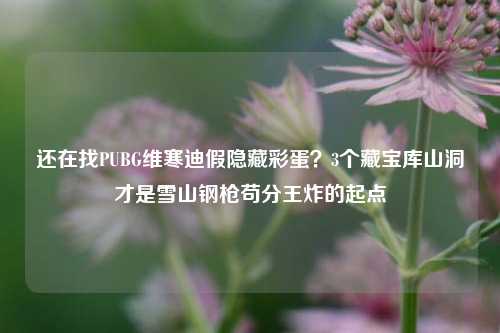 还在找PUBG维寒迪假隐藏彩蛋?3个藏宝库山洞才是雪山钢枪苟分王炸的起点