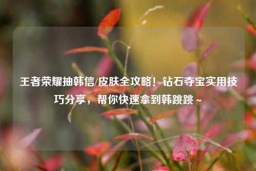 王者荣耀抽韩信/皮肤全攻略！钻石夺宝实用技巧分享，帮你快速拿到韩跳跳～