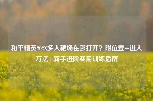 和平精英202X多人靶场在哪打开?附位置+进入方法+新手进阶实用训练指南