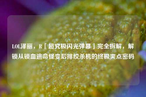 LOL泽丽,R「超究极闪光弹幕」完全拆解,解锁从锁血逃命怪变后排绞杀机的终极爽点密码