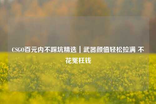 CSGO百元内不踩坑精选｜武器颜值轻松拉满 不花冤枉钱