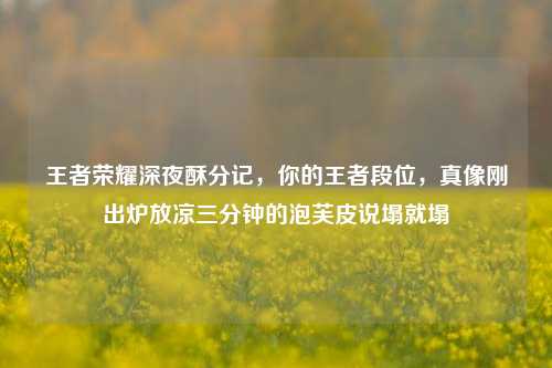 王者荣耀深夜酥分记，你的王者段位，真像刚出炉放凉三分钟的泡芙皮说塌就塌