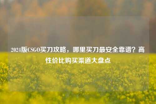 2024版CSGO买刀攻略，哪里买刀最安全靠谱？高性价比购买渠道大盘点