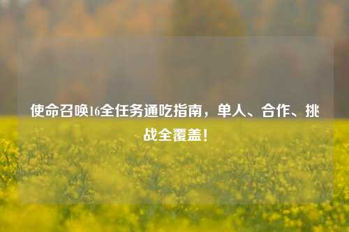 使命召唤16全任务通吃指南，单人、合作、挑战全覆盖！