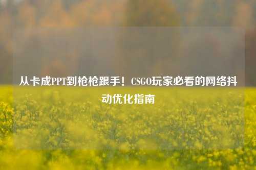 从卡成PPT到枪枪跟手！CSGO玩家必看的网络抖动优化指南
