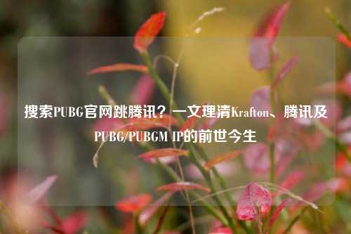 搜索PUBG官网跳腾讯？一文理清Krafton、腾讯及PUBG/PUBGM IP的前世今生
