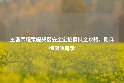王者荣耀荣耀战区安全定位模拟全攻略，附详细风险提示