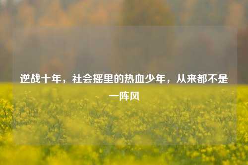 逆战十年，社会摇里的热血少年，从来都不是一阵风