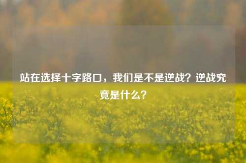 站在选择十字路口,我们是不是逆战?逆战究竟是什么?