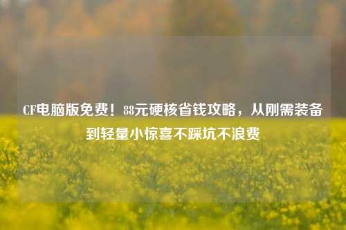 CF电脑版免费！88元硬核省钱攻略，从刚需装备到轻量小惊喜不踩坑不浪费