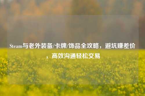Steam与老外装备/卡牌/饰品全攻略，避坑赚差价，高效沟通轻松交易