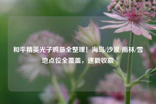 和平精英光子鸡最全整理！海岛/沙漠/雨林/雪地点位全覆盖，速戳收藏