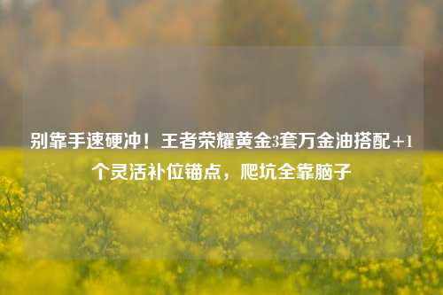 别靠手速硬冲！王者荣耀黄金3套万金油搭配+1个灵活补位锚点，爬坑全靠脑子