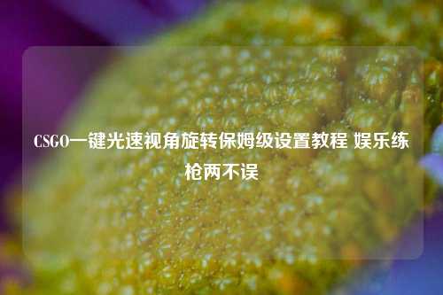 CSGO一键光速视角旋转保姆级设置教程 娱乐练枪两不误