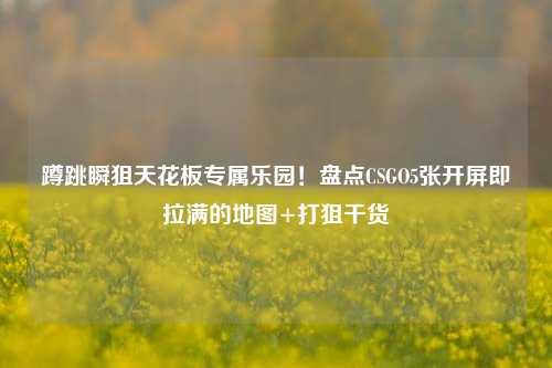 蹲跳瞬狙天花板专属乐园！盘点CSGO5张开屏即拉满的地图+打狙干货