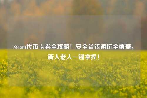 Steam代币卡券全攻略!安全省钱避坑全覆盖,新人老人一键拿捏!