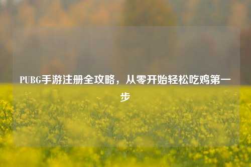 PUBG手游注册全攻略，从零开始轻松吃鸡第一步