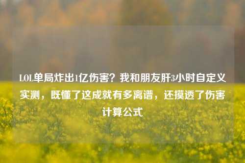 LOL单局炸出1亿伤害？我和朋友肝3小时自定义实测，既懂了这成就有多离谱，还摸透了伤害计算公式