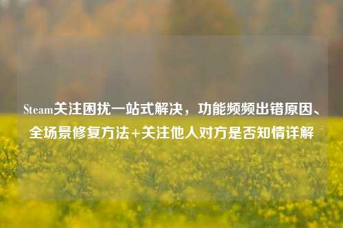 Steam关注困扰一站式解决，功能频频出错原因、全场景修复方法+关注他人对方是否知情详解
