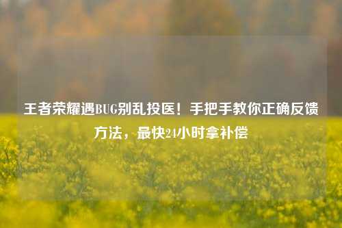 王者荣耀遇BUG别乱投医！手把手教你正确反馈方法，最快24小时拿补偿