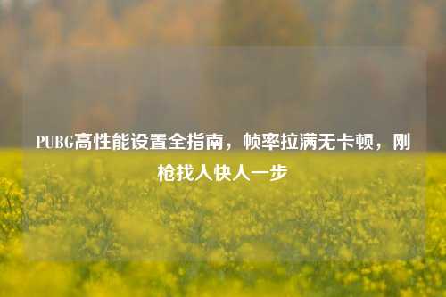 PUBG高性能设置全指南，帧率拉满无卡顿，刚枪找人快人一步