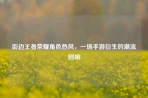 街边王者荣耀角色热风,一场手游衍生的潮流回响