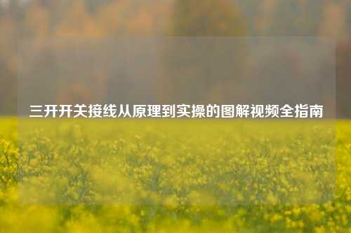 三开开关接线从原理到实操的图解视频全指南