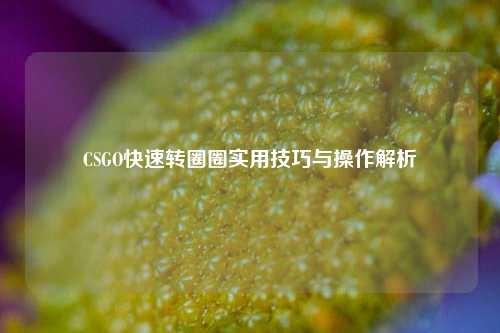 CSGO快速转圈圈实用技巧与操作解析