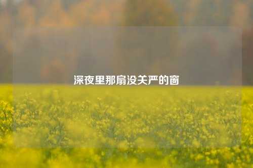 深夜里那扇没关严的窗