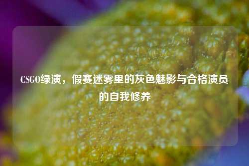 CSGO绿演，假赛迷雾里的灰色魅影与合格演员的自我修养