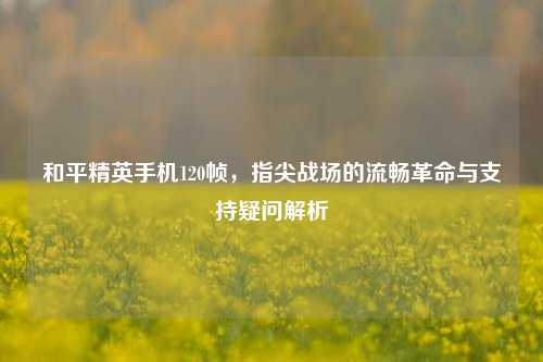 和平精英手机120帧，指尖战场的流畅革命与支持疑问解析