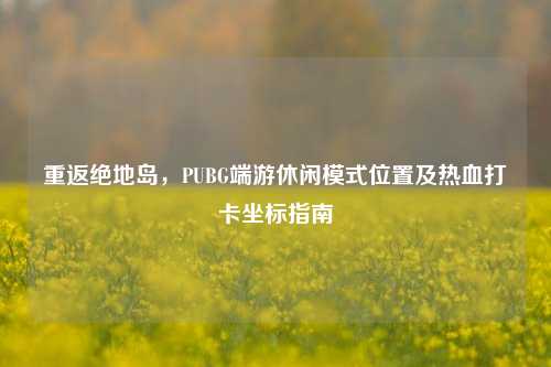 重返绝地岛，PUBG端游休闲模式位置及热血打卡坐标指南