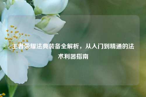 王者荣耀法典装备全解析，从入门到精通的法术利器指南