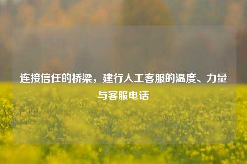 连接信任的桥梁，建行人工客服的温度、力量与客服电话