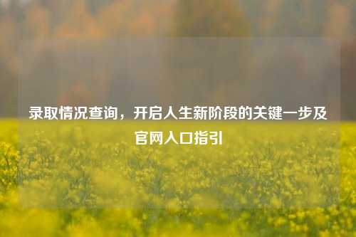 录取情况查询，开启人生新阶段的关键一步及官网入口指引